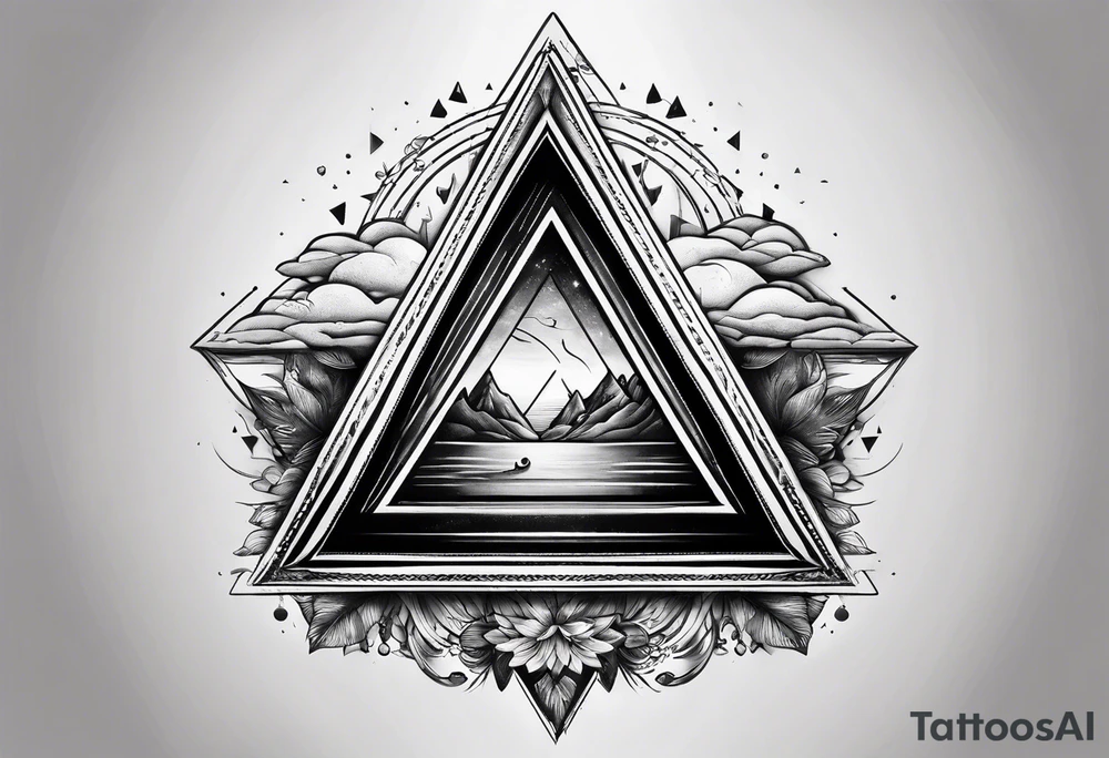 A triangle with nothing inside of it tattoo idea