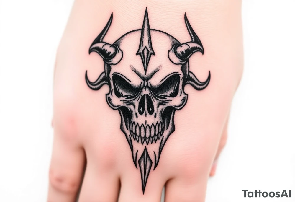Demonic skull tattoo idea