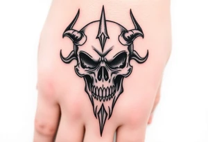 Demonic skull tattoo idea