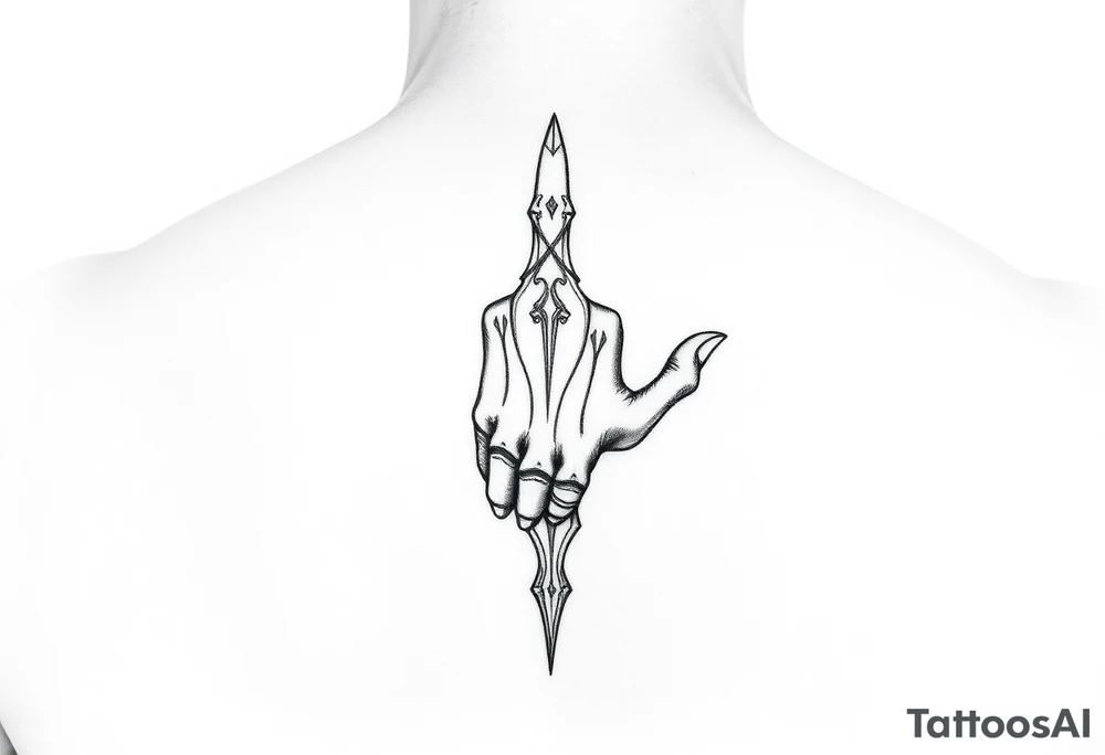 Prussian black work hand tattoo tattoo idea