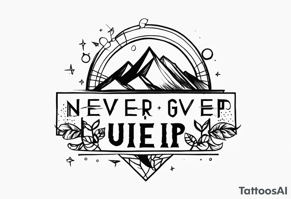Never give up tattoo idea