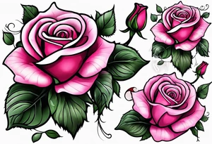Pink rose tattoo idea