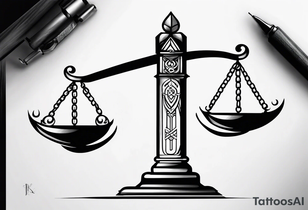Libra scales sword, kind of cybersigilism tattoo idea