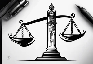 Libra scales sword, kind of cybersigilism tattoo idea