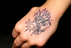 legendary dragonball z scene with energy aura and power effects tattoo idea