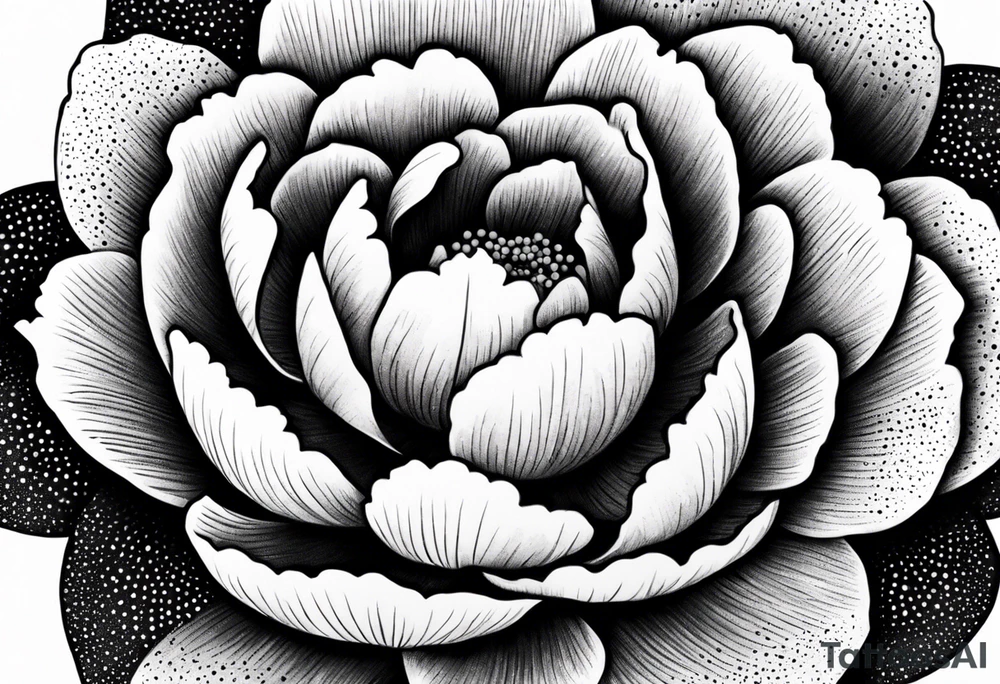 simple peony flower tattoo idea
