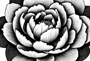 simple peony flower tattoo idea