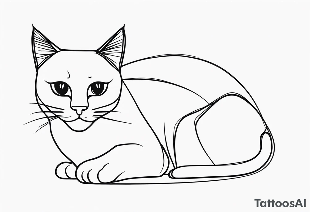 Cat tattoo small simple lines tattoo idea