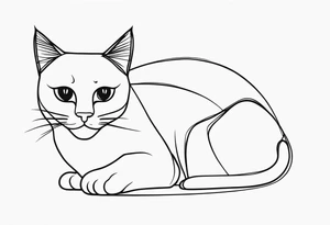 Cat tattoo small simple lines tattoo idea