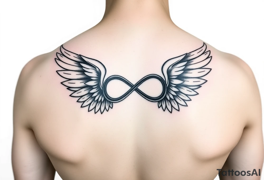 Infinity Loop made of wings white background tattoo idea