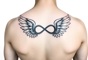 Infinity Loop made of wings white background tattoo idea