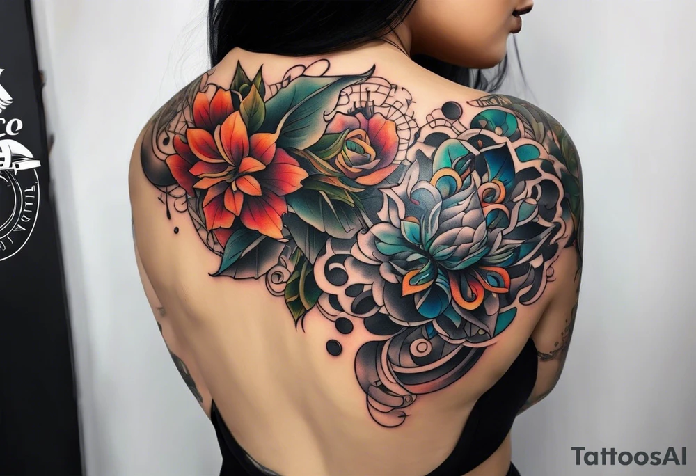 Blend organic and circuitry arm tattoo tattoo idea