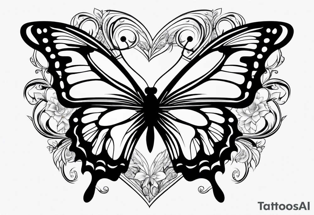 butterfly makes a heart tattoo idea