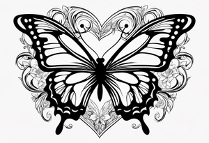 butterfly makes a heart tattoo idea