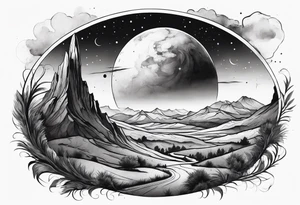 Mars landscape tattoo idea