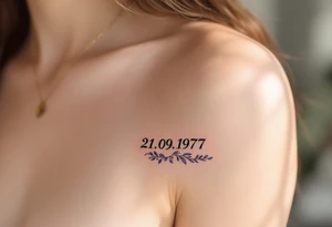 Elegant 21.09.1977 flowing in calligraphy with lavender accents beneath. tattoo idea