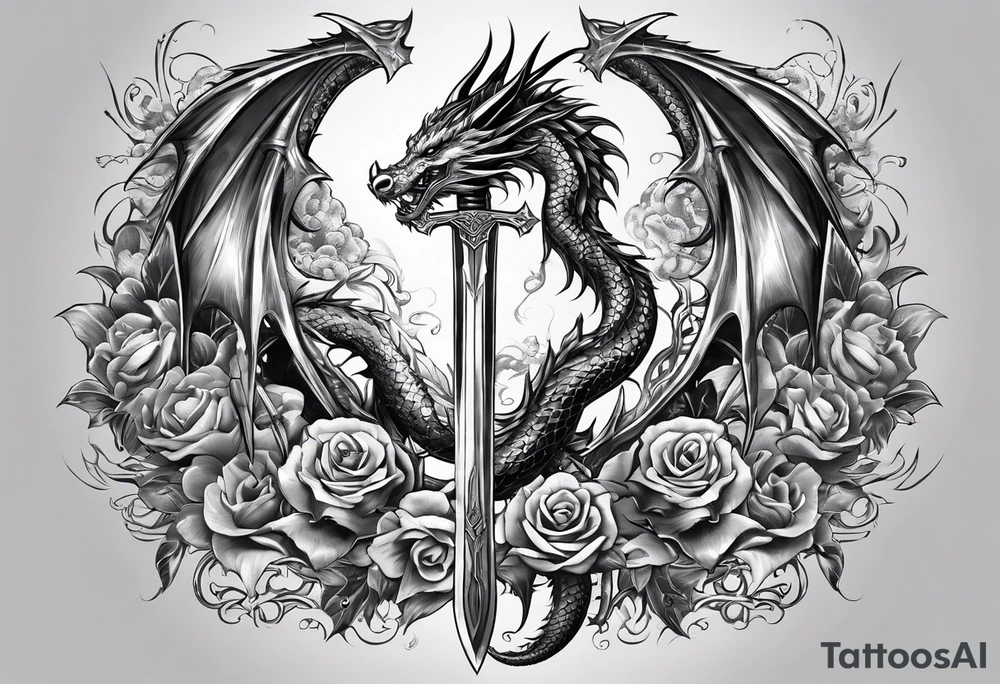 back sword tattoo
with wrapped dragon tattoo idea
