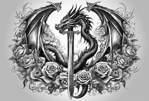 back sword tattoo
with wrapped dragon tattoo idea