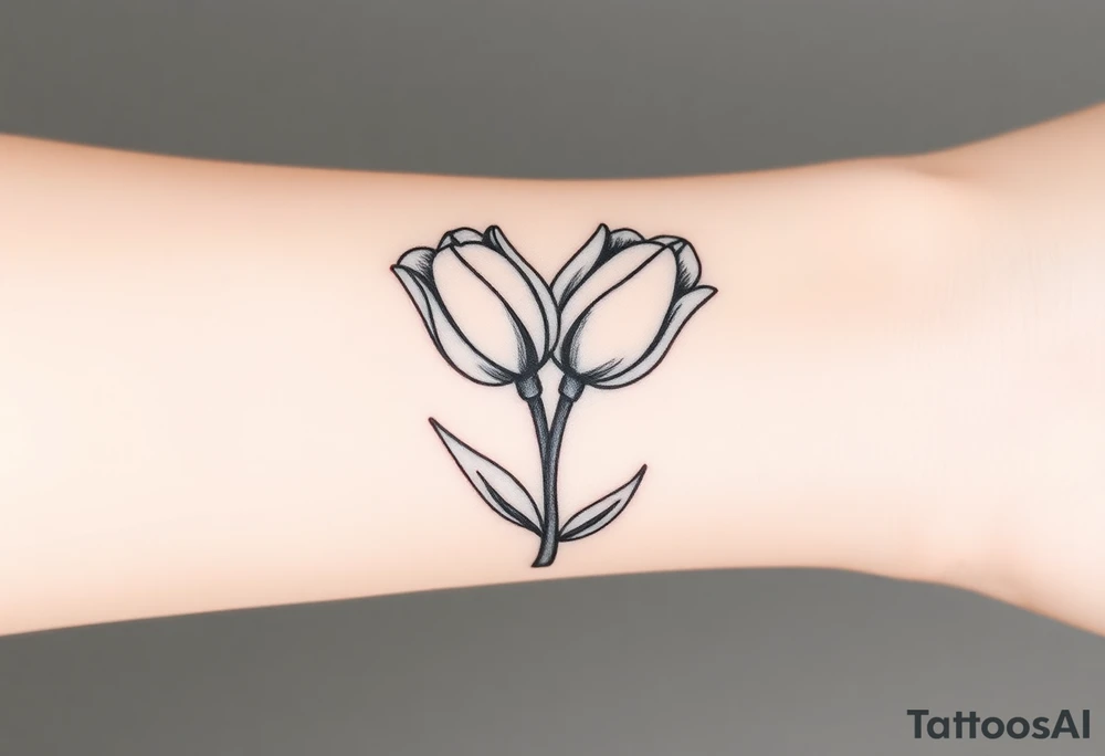 two intertwined tulips with stem tattoo idea