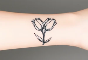two intertwined tulips with stem tattoo idea