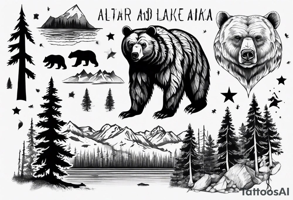 bear, forest, lake, appalachia, arm sleeve tattoo tattoo idea bear, forest, lake, appalachia, arm sleeve tattoo tattoo idea