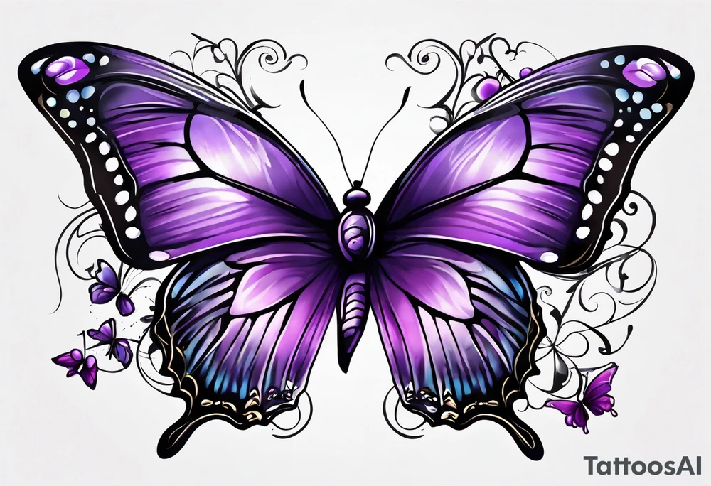 Purple butterflies tattoo idea
