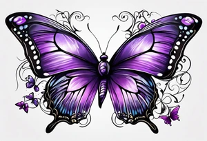 Purple butterflies tattoo idea