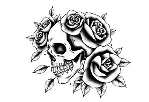 Skull and death with roses half
Sleeve tattoo idea
