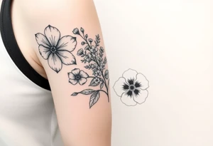 Floral Elements: Incorporate state flowers—bluebonnet (Texas), mountain laurel (Connecticut), and coast rhododendron (Washington
Arm sleeve shoulder to elbow tattoo idea