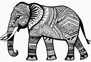 Tribal elephant with pattern tattoo idea