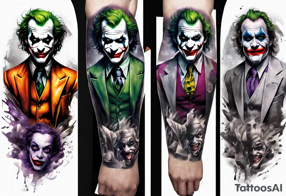 joker sleeve tattoo idea