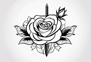 Rose growing up a Sword with ornimental elements tattoo idea