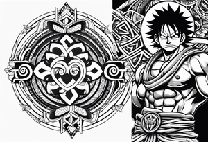 Luffy Gear 4, Maori tribal tattoo idea
