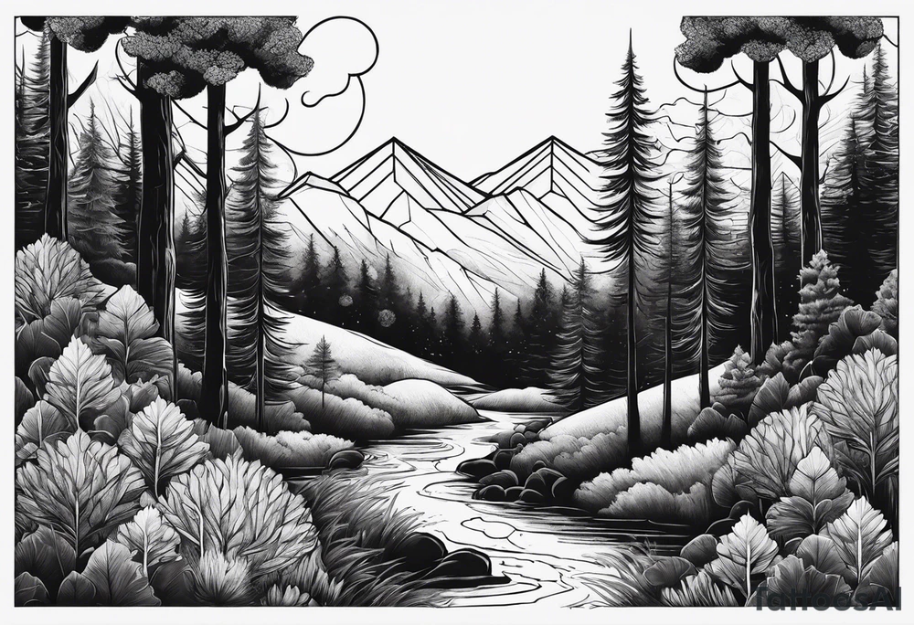 forest on the edges tattoo idea