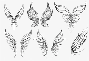 One line fairy wing tattoo idea