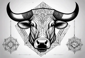 Sacred geometry and Taurus tattoo idea
