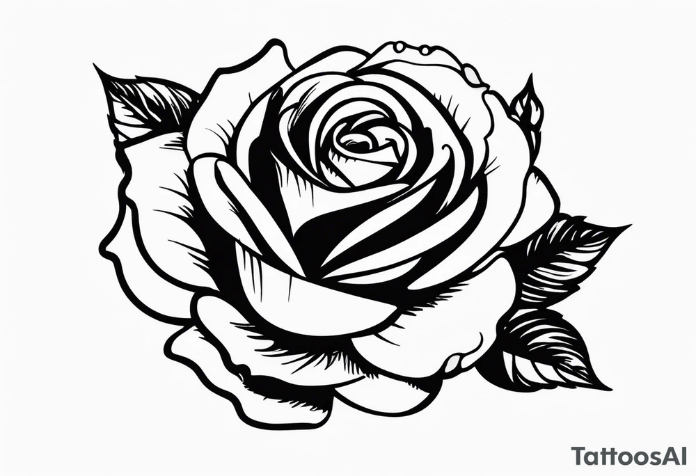 Leuchtturm und Rose schwarz tattoo idea