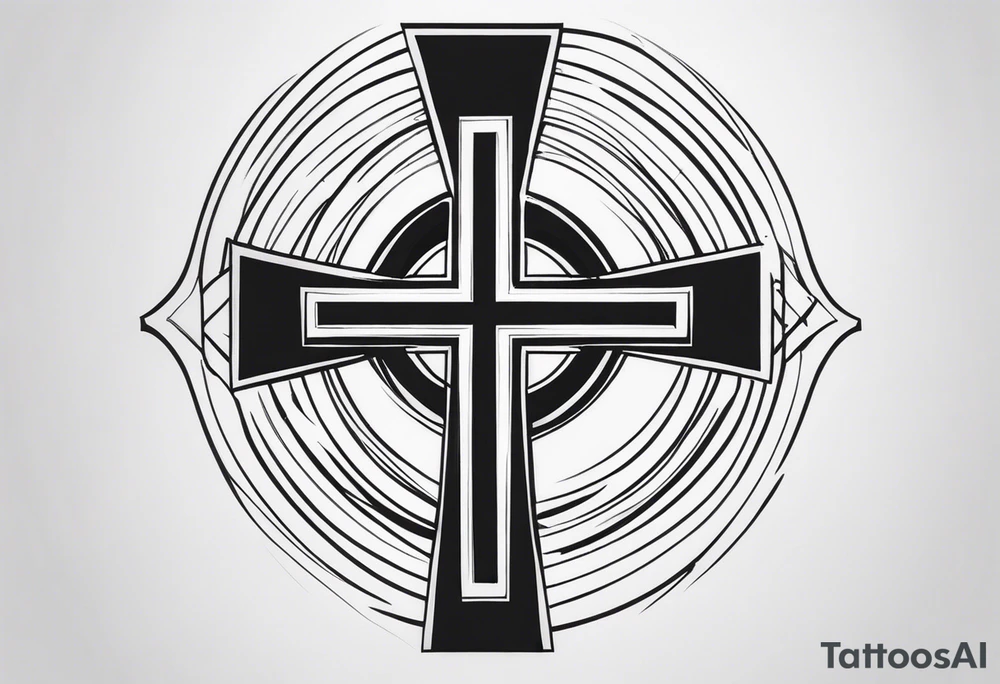 cross by caveman tattoo idea