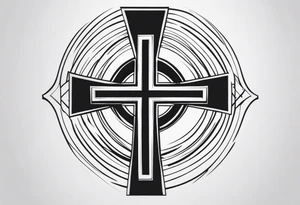 cross by caveman tattoo idea