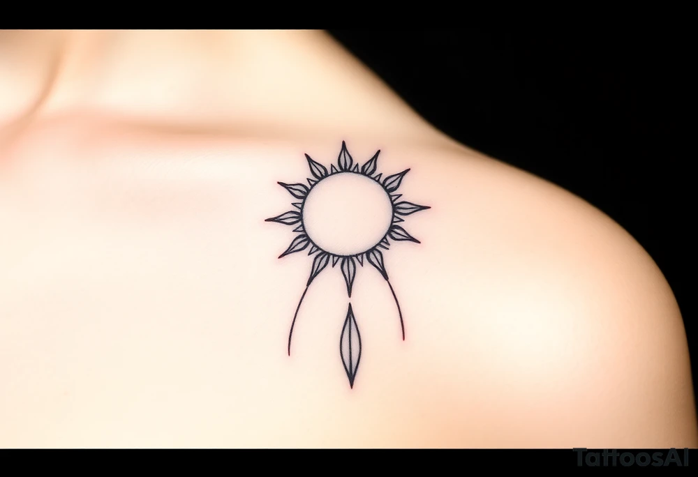 The sun and the moon cascading tattoo idea