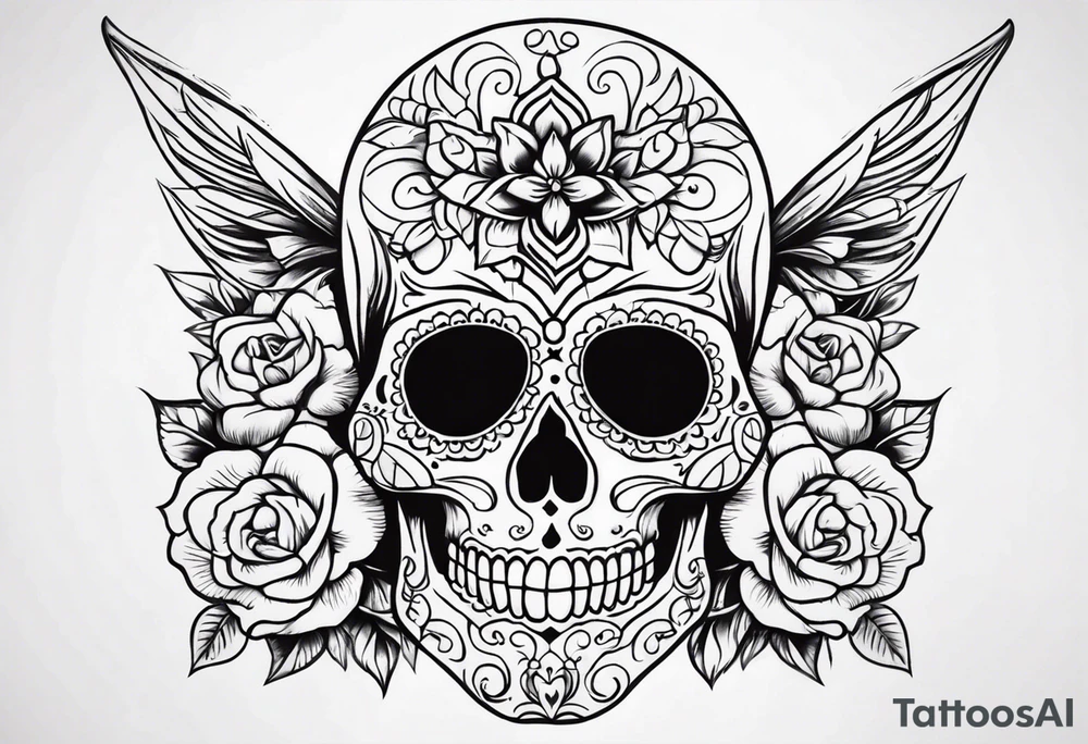 Day of dead skull tattoo idea