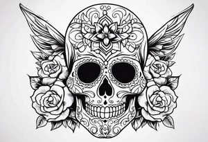 Day of dead skull tattoo idea