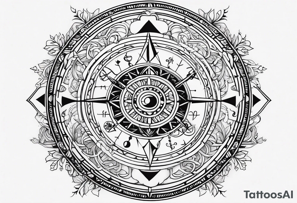 Vegvisir with a semicolon in the middle tattoo idea
