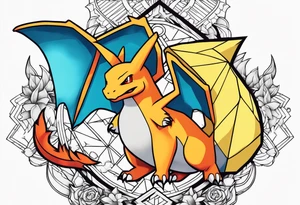 Charizard holding pikachu tattoo idea