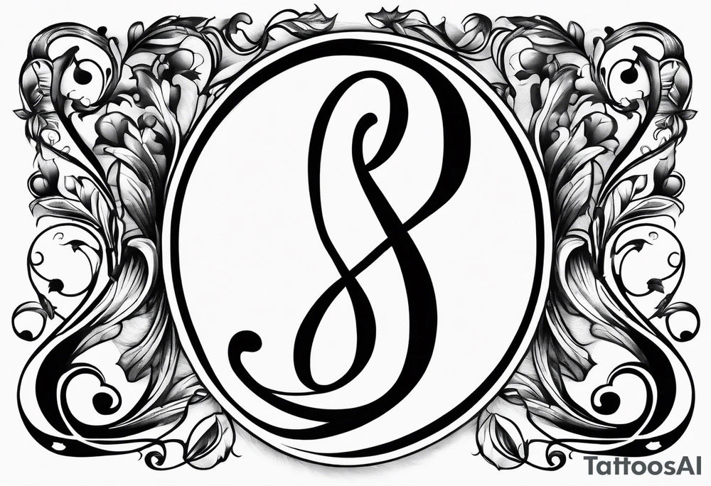 Infinity symbol with a letter B and 2 letter J’s tattoo idea