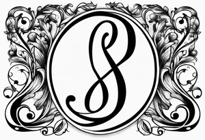 Infinity symbol with a letter B and 2 letter J’s tattoo idea