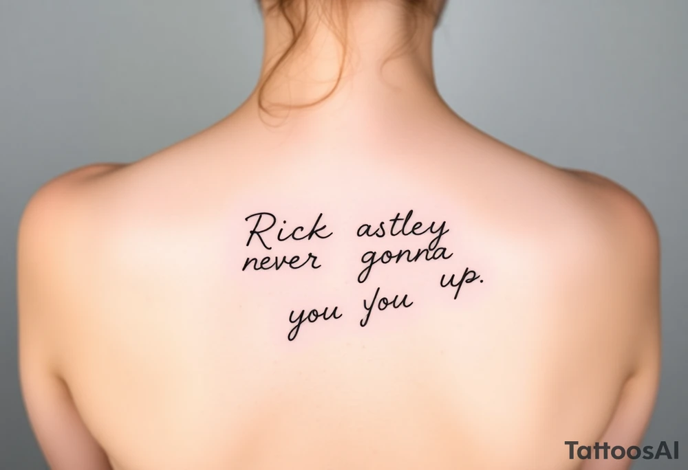 Rick Astley Never Gonna Give You Up tattoo idea