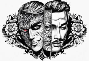Two face tattoo tattoo idea