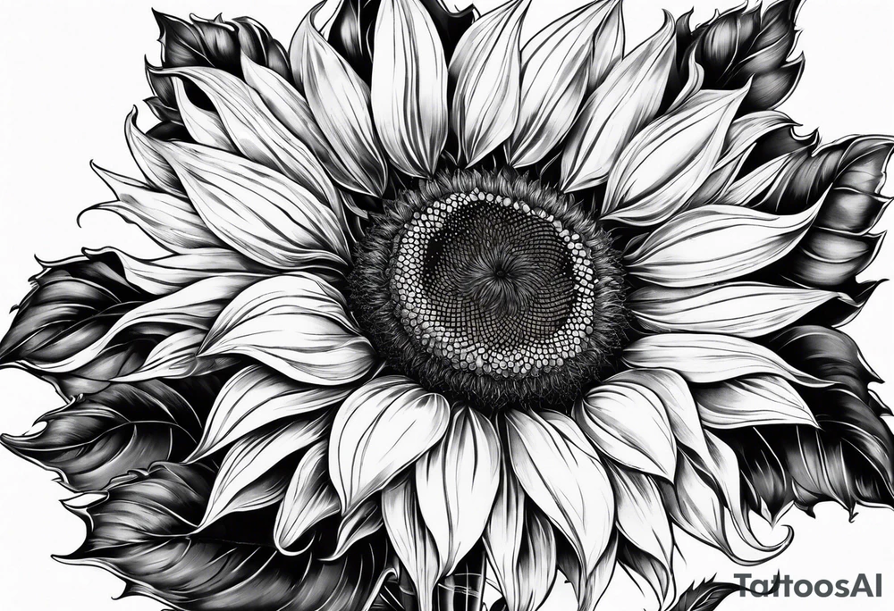 Sunflower sleeve tattoo idea
