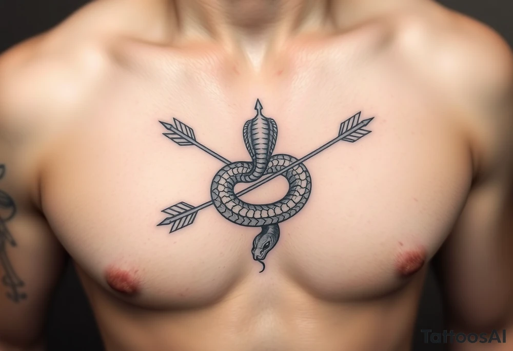 snake with arrow with around chest
, tattoo idea